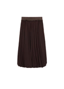 Asymmetric Bubble Mesh Midi Skirt
