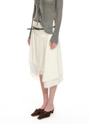 Cutwork Lace Asymmetric Skirt