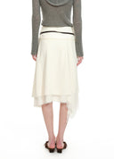 Cutwork Lace Asymmetric Skirt