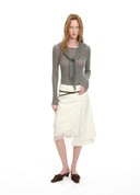 Cutwork Lace Asymmetric Skirt