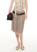 Light-Catching Sequin Skirt