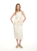 Embroidered Column Skirt