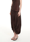 Sculptural Draped Maxi Skirt
