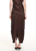 Sculptural Draped Maxi Skirt