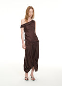 Sculptural Draped Maxi Skirt