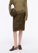 Gold Beaded Textured Skirt