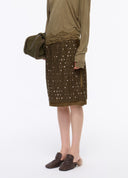 Gold Beaded Textured Skirt