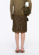 Gold Beaded Textured Skirt