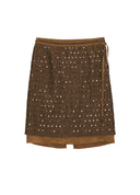 Gold Beaded Textured Skirt