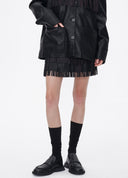 Fringed Pleated Skirt