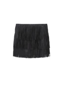 Fringed Pleated Skirt