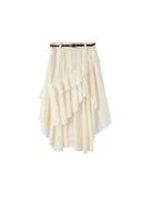 Romantic Ruffled Asymmetric Skirt