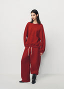 Red Little Bamboo Horse Relaxed-Fit Sweatshirt