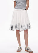 "902" Foil-Silver Bubble Skirt