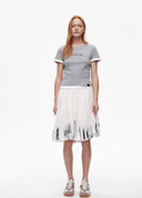"902" Foil-Silver Bubble Skirt