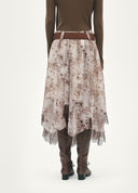 Textured Print Midi Skirt