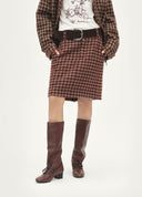 Casual Fine-Check Skirt