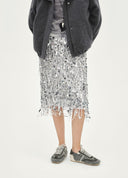 “902” Straight Sequin Party Skirt