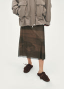 Vintage Printed Stretch Maxi Skirt