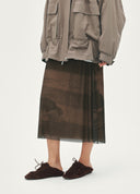 Vintage Printed Stretch Maxi Skirt