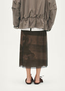 Vintage Printed Stretch Maxi Skirt