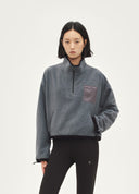“AVVENN LITE” Grey Stand-Collar Sweatshirt