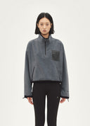 “AVVENN LITE” Grey Stand-Collar Sweatshirt