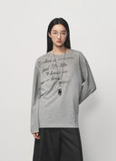 Grey Versatile Letter Print T Shirt