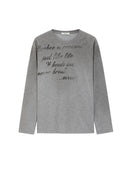 Grey Versatile Letter Print T Shirt