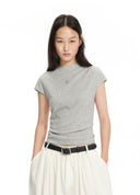 Fitted Cap-Sleeve T-Shirt