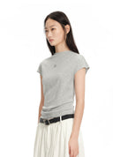 Fitted Cap-Sleeve T-Shirt