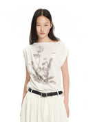 Floral Asymmetric T-Shirt