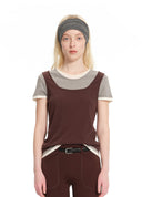 Layered color-block fitted T-shirt