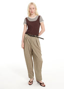 Layered color-block fitted T-shirt