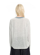 Bare-touch floral stripe T-shirt