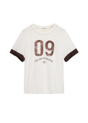 White Flocked 09 Tee