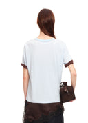 Blue Flocked 09 Tee