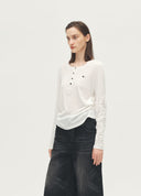 Artist Pleated Embroidered T-shirt