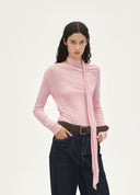 Pink Shoulder-Scarf T-Shirt
