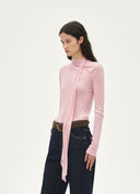 Pink Shoulder-Scarf T-Shirt