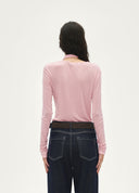 Pink Shoulder-Scarf T-Shirt