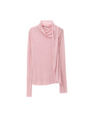 Pink Shoulder-Scarf T-Shirt