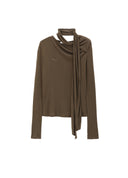 “902” Dark-Green Shoulder-Scarf TEE