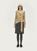 Lace Panel Draped Neck TEE