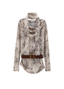 All-Over Tie-Top Blouse