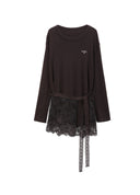 Lace Panel Peplum T-shirt