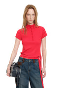 Asymmetric Tie-Waist Henley Knit
