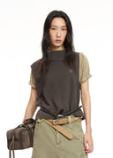Turtleneck Knit Vest Set