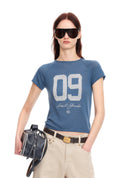 Blue 09 Jacquard Knit Tee