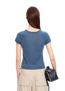 Blue 09 Jacquard Knit Tee